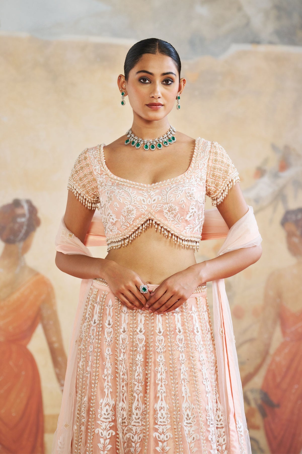 Peach Pearl Lehenga Set