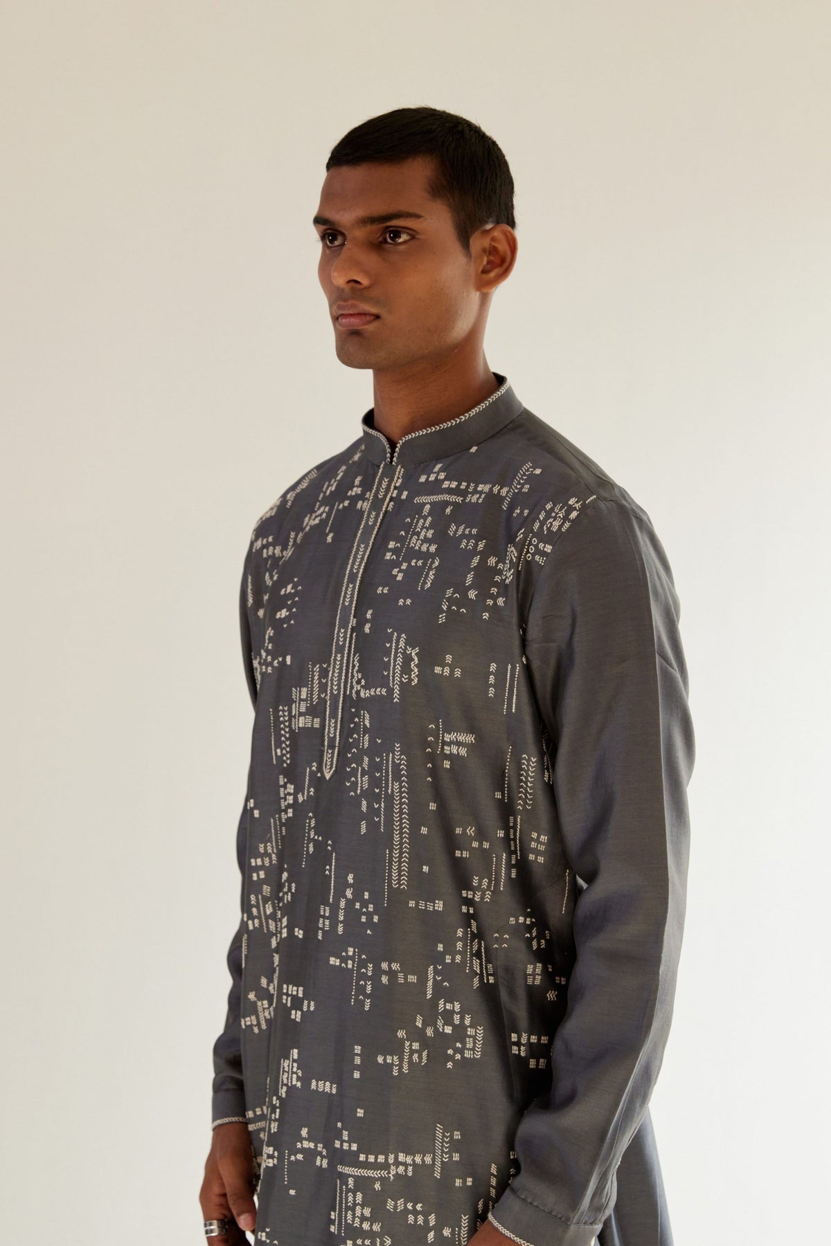 Linear Scattered Hand Embroidered Kurta Set