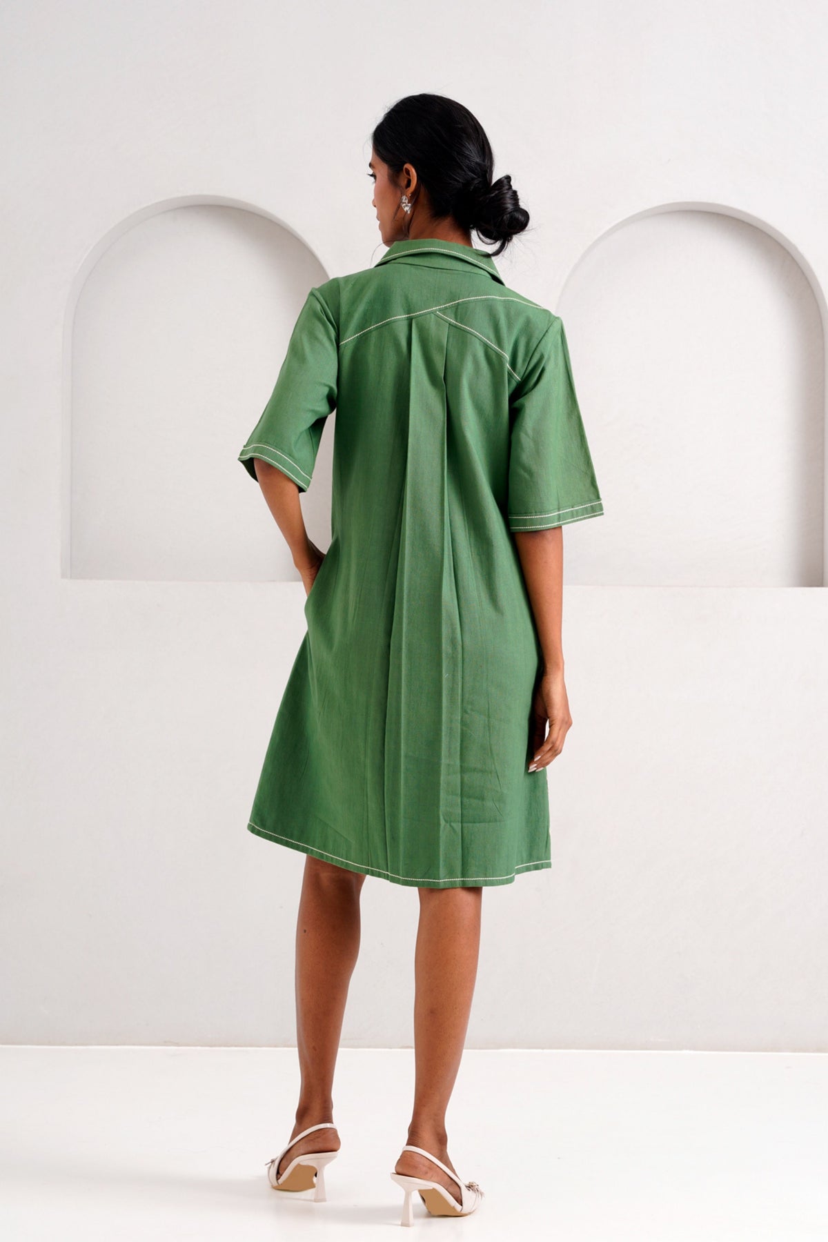 Embroidered Shirt Dress