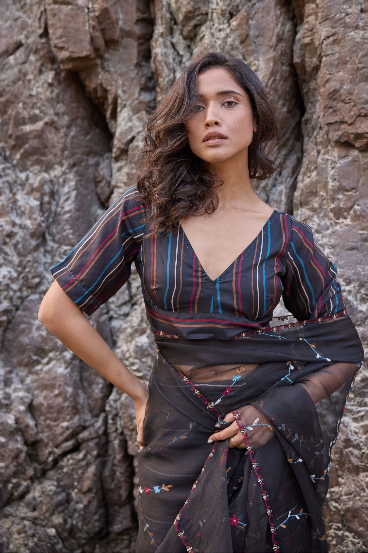 Blue Striped Blouse