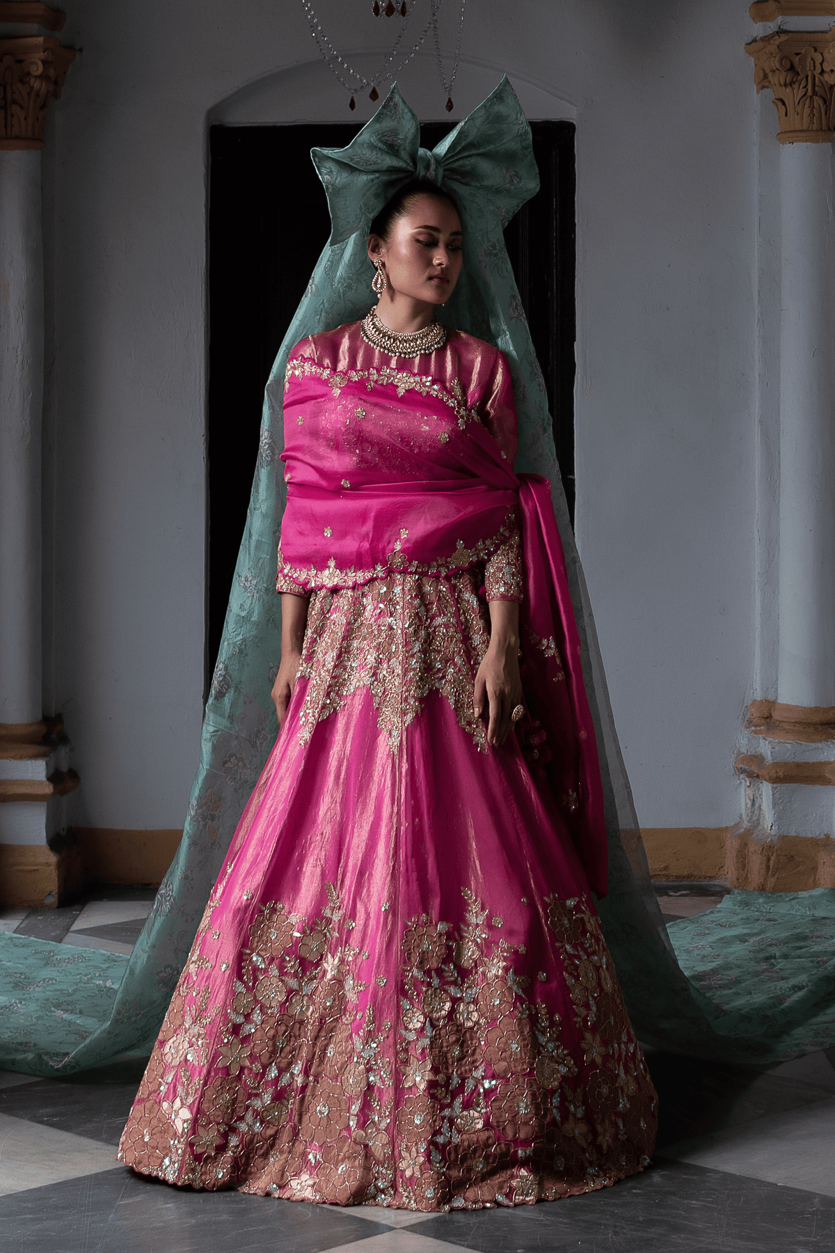 Classic Tissue Fabric Bridal Lehenga