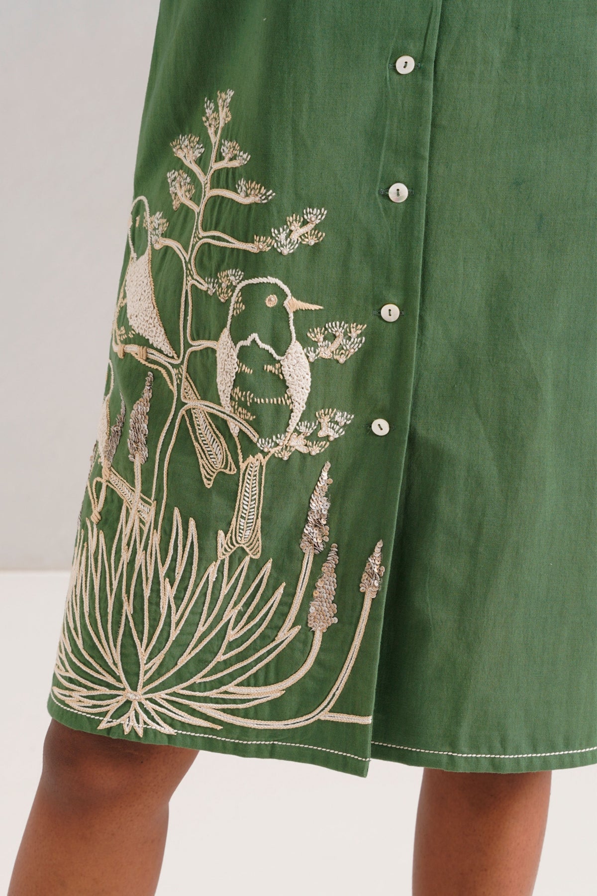 Embroidered Shirt Dress