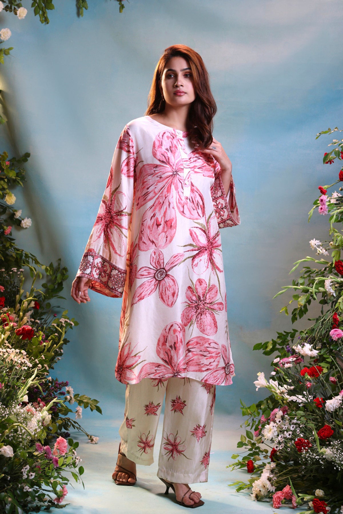 Fleurish Embroidered Tunic Set