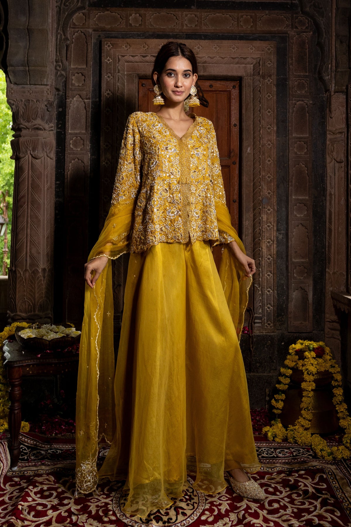 Yellow Sharara Set