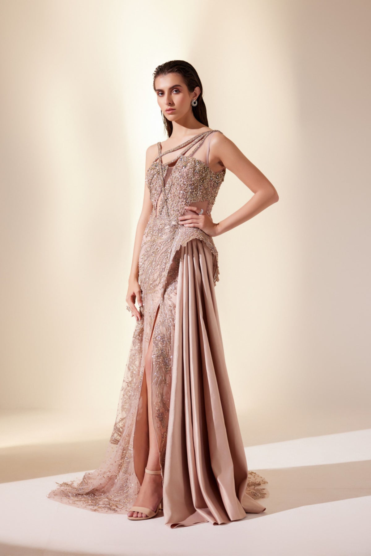 Luminescent Peach Gown