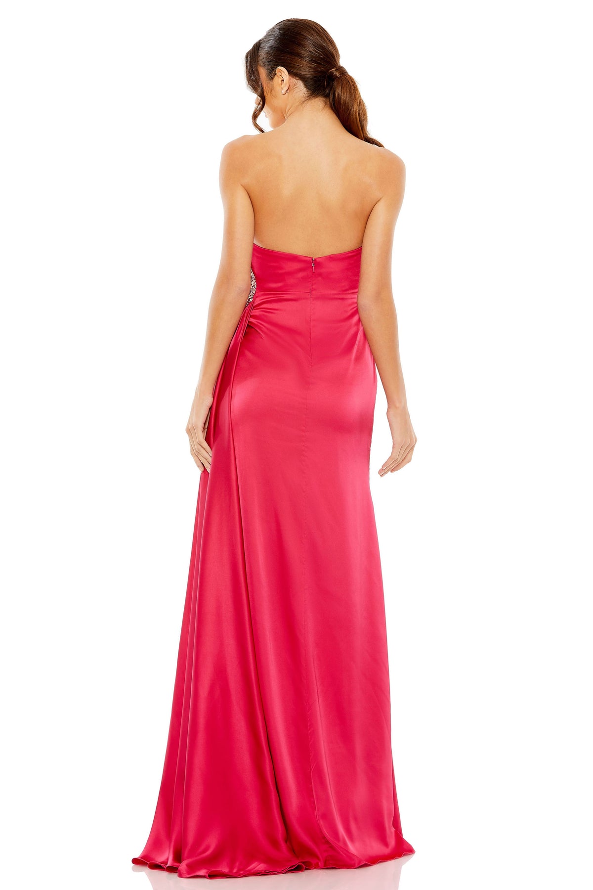 Rose Strapless Ruched Embellished Gown