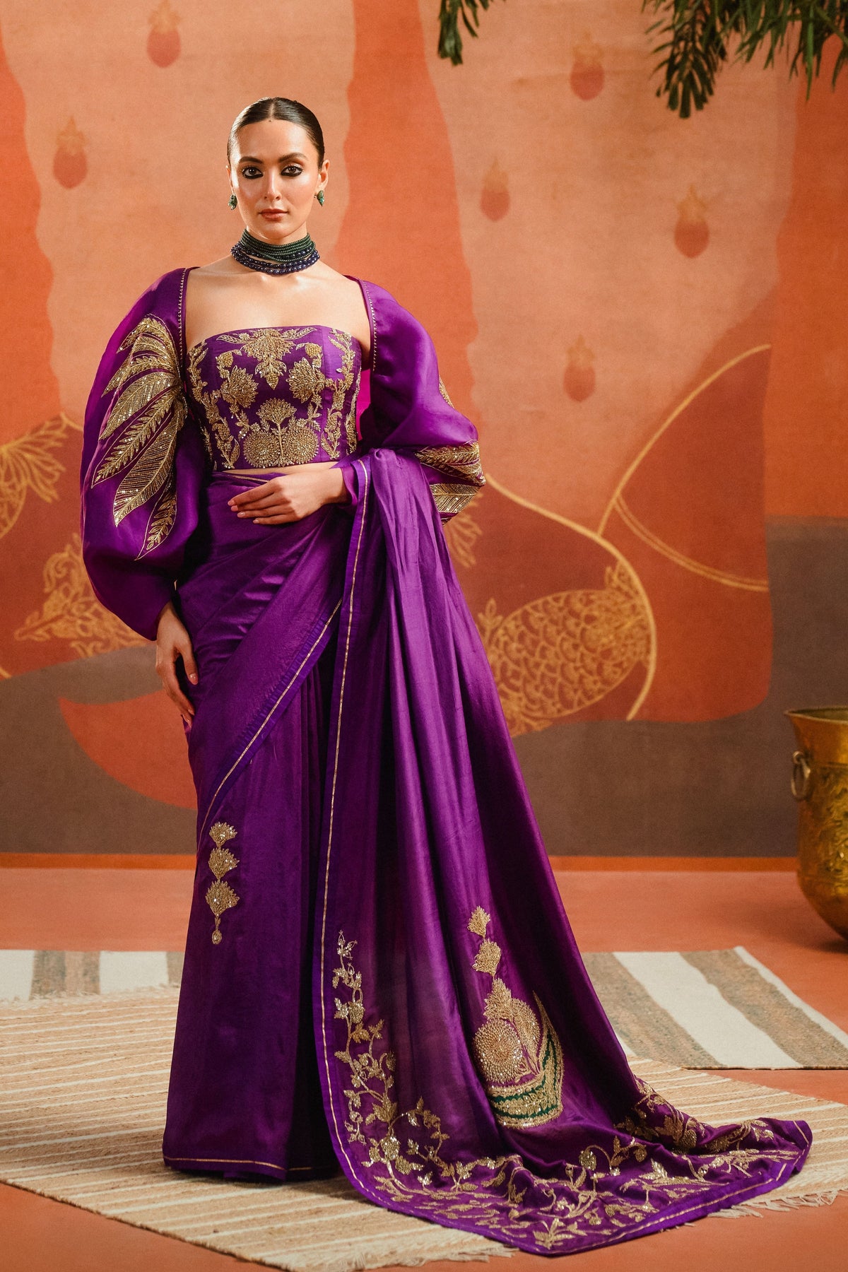 The Jamun Fizz Saree With Jacket