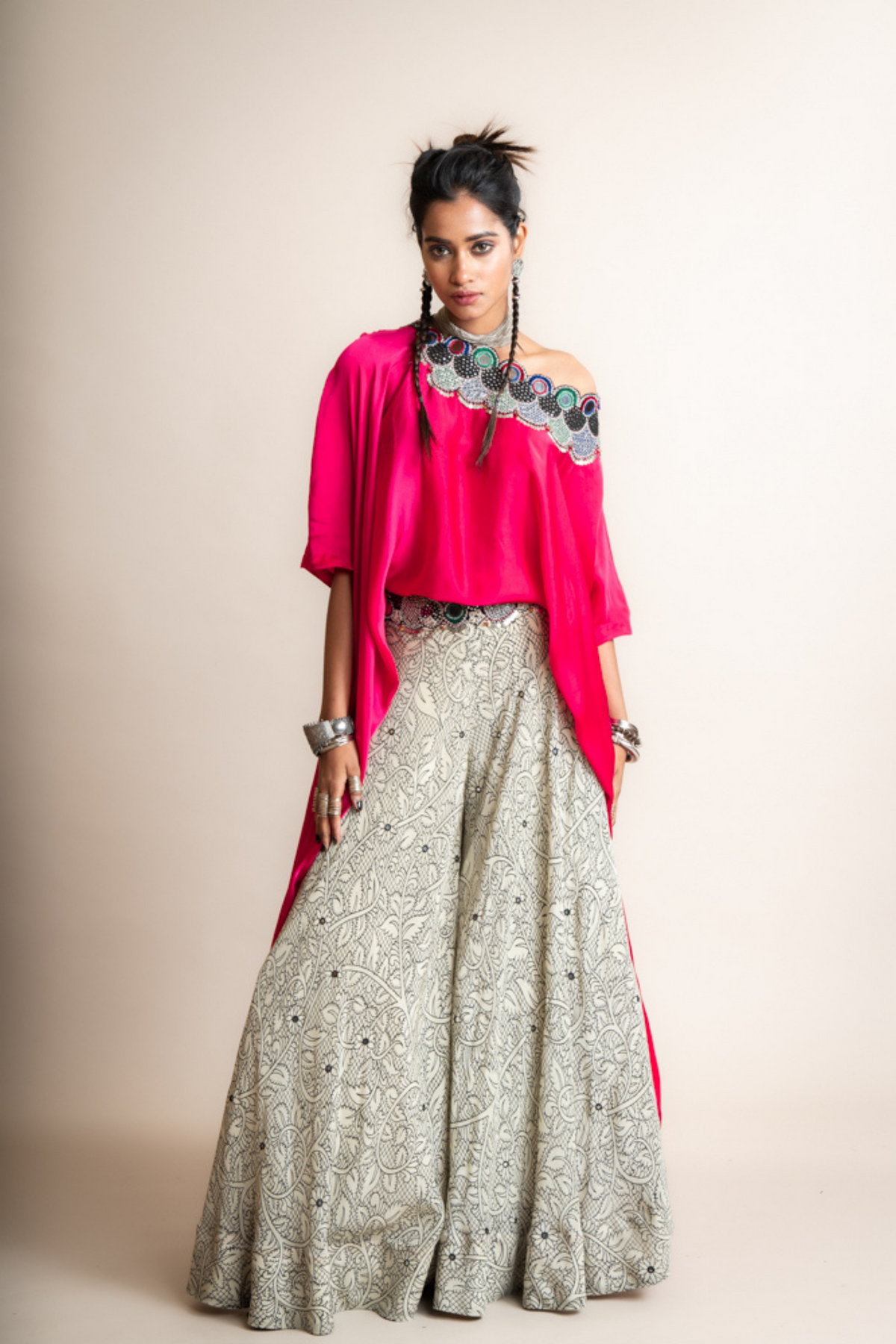Red Off-sholder Top And Lehenga