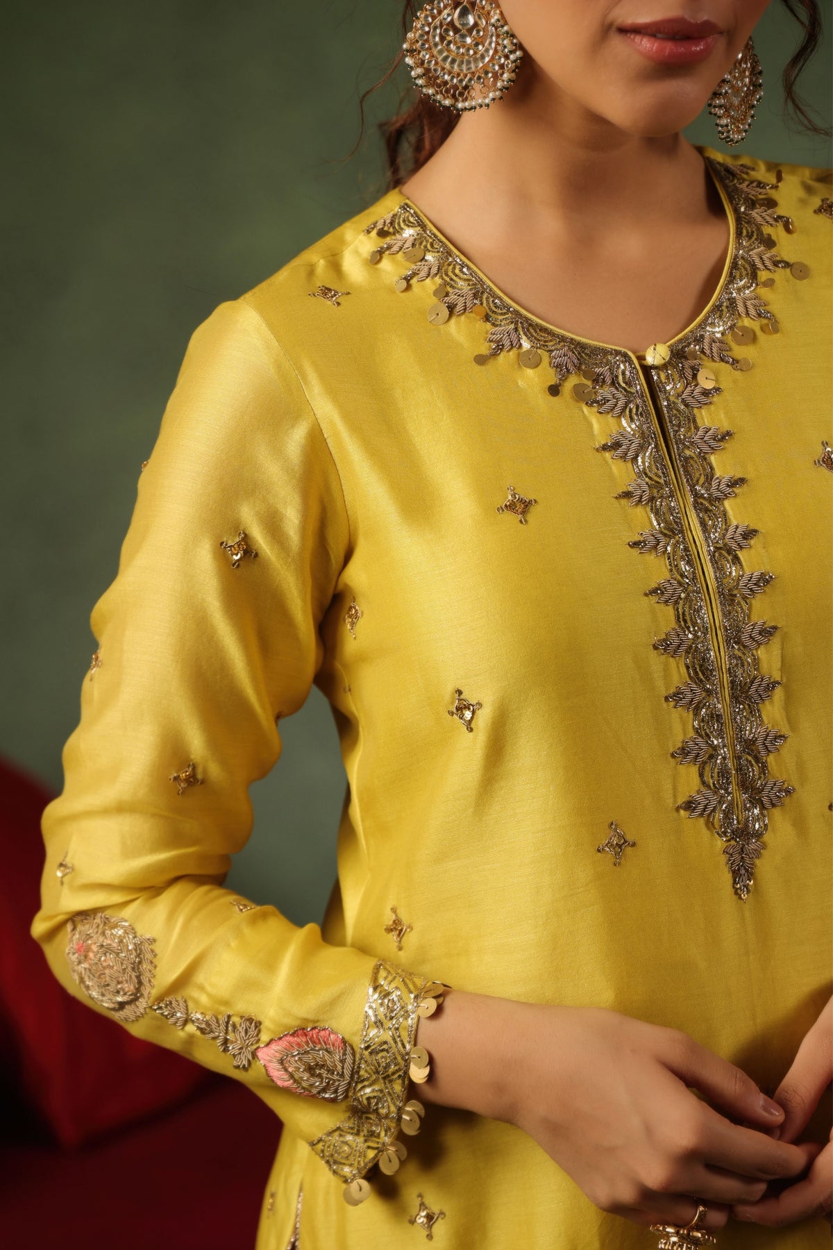 Yellow Ambi Buta Kurta Set