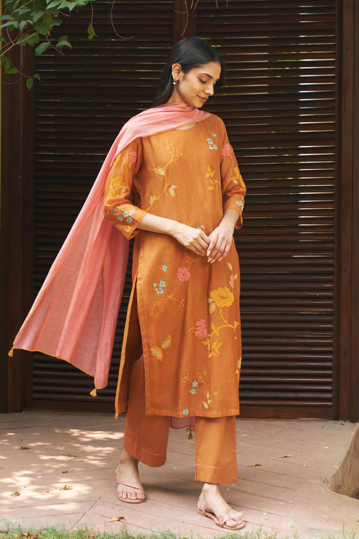 Marigold Applique Kurta Set