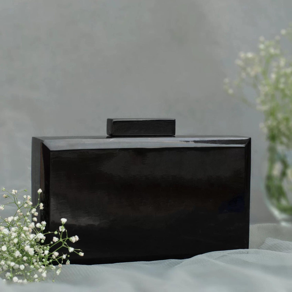 The Black Baroque Rectangular Clutch