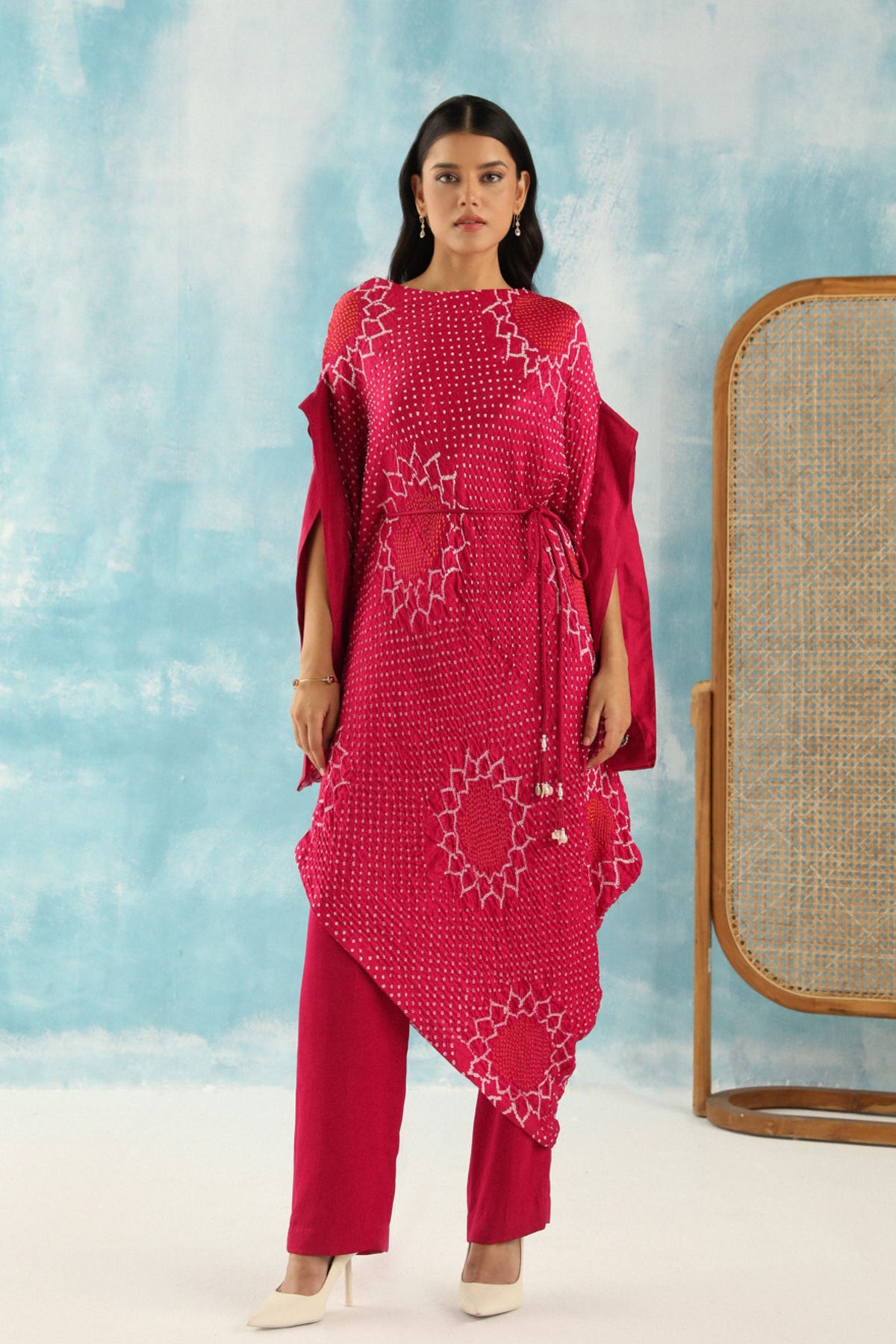 Asym Kaftan Dress With Belt