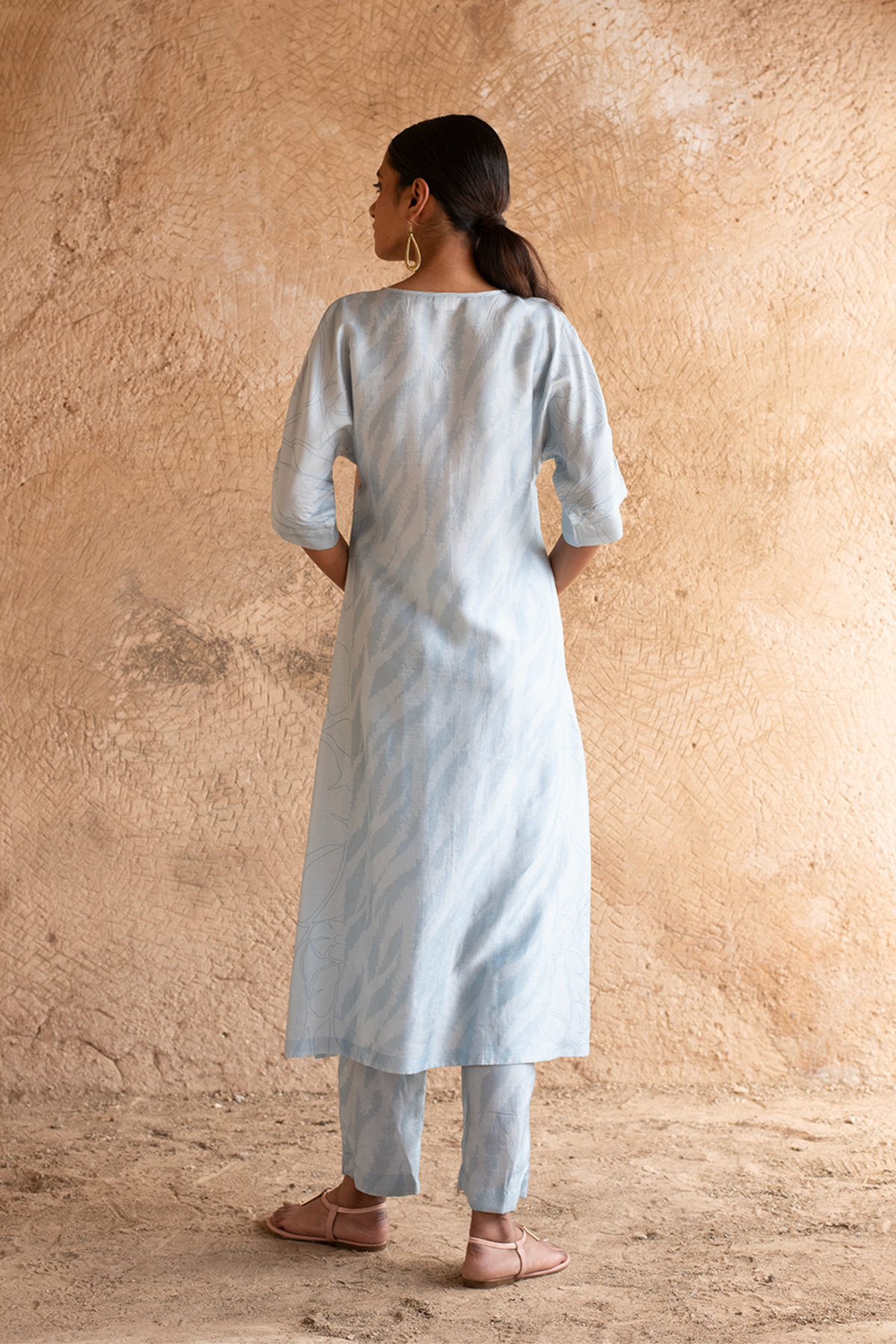 Powder Blue Straight Kurta Set