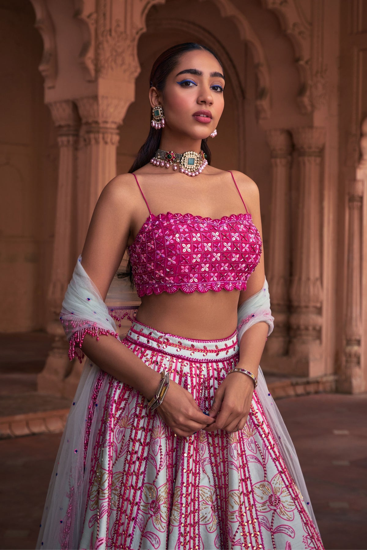 Fuchsia Lehenga Set