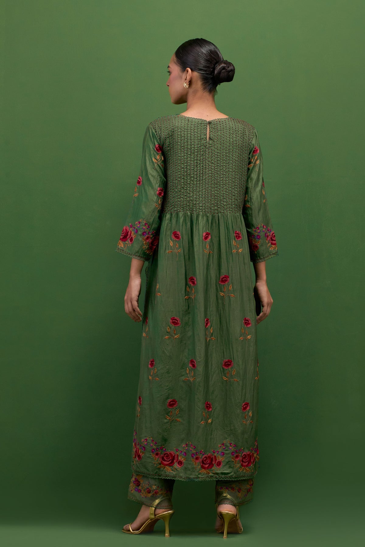 Brunswick Green Embroidery Kurta Set