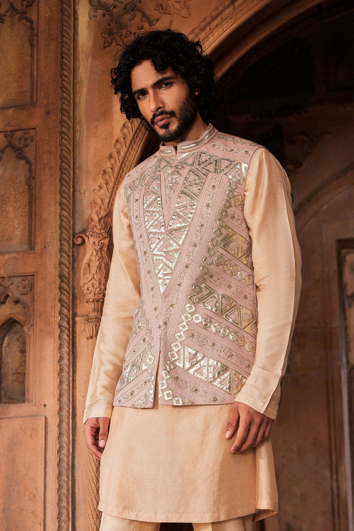 Ibaadat Silk Nehru Jacket Set