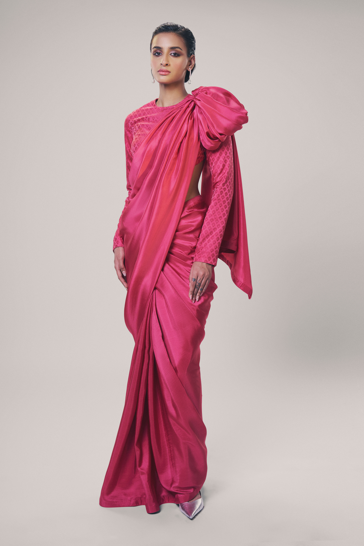 Handwoven Flamingo Pink Saree