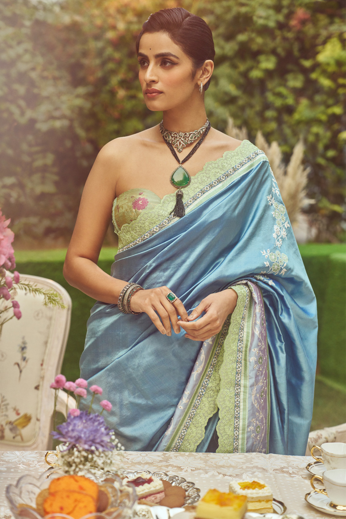 Blue Meenakari Zari Handloom Sari