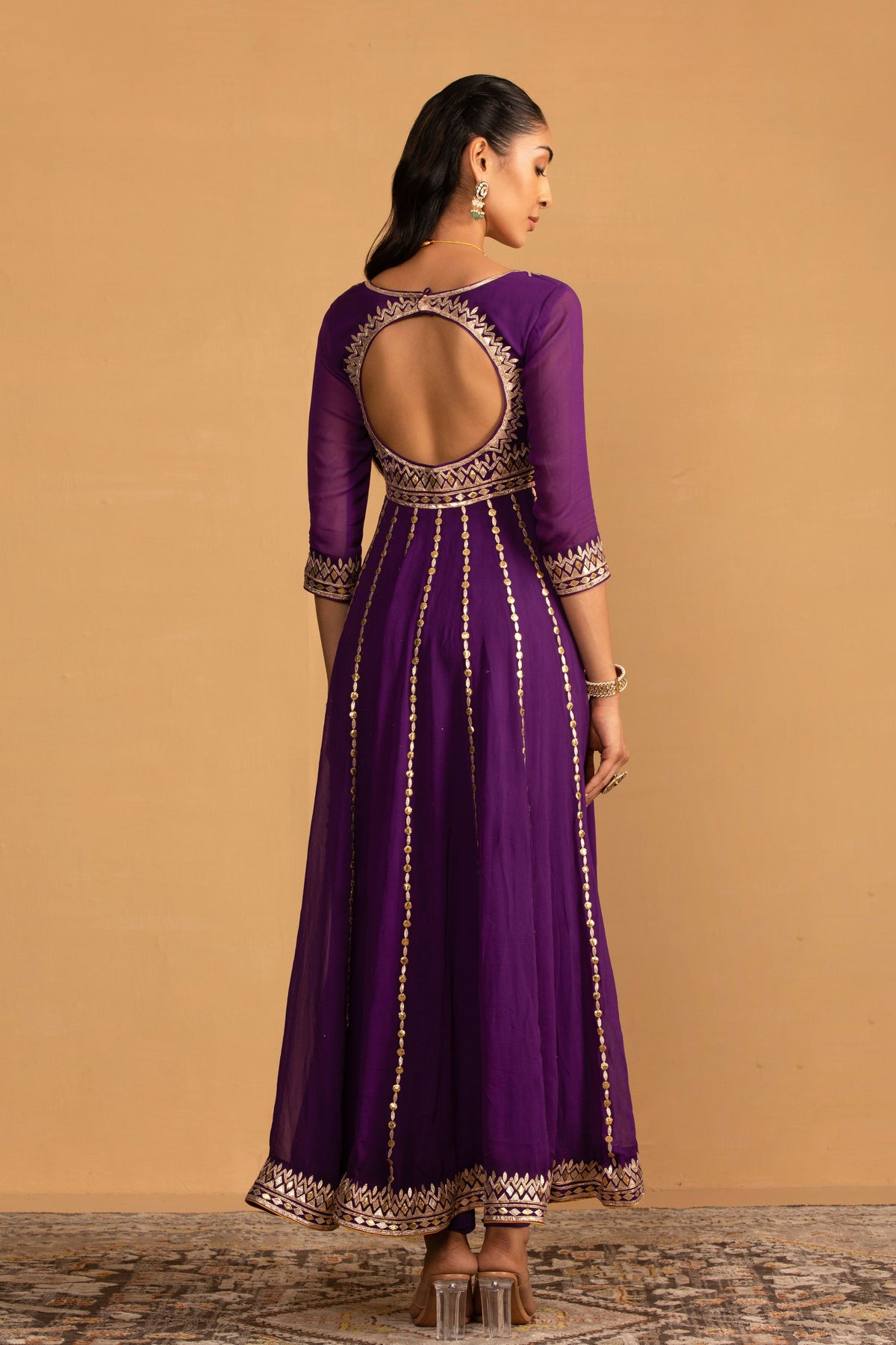 Purple Anarkali Set