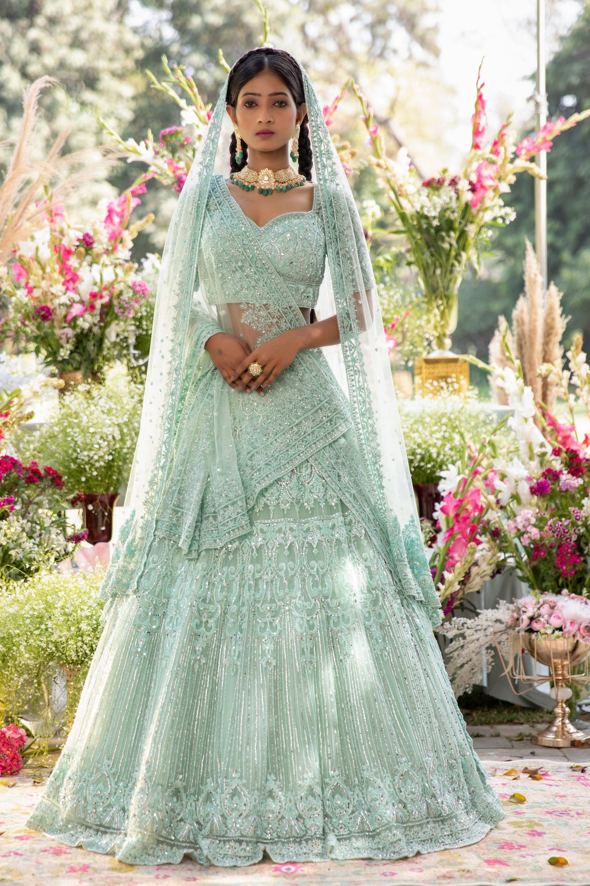 Sea Green Heavy Lehenga Set