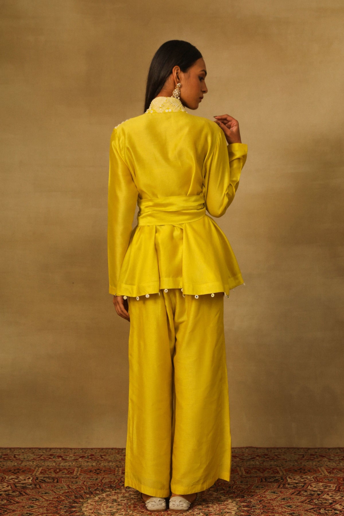 Yellow Belted Co-ord Set