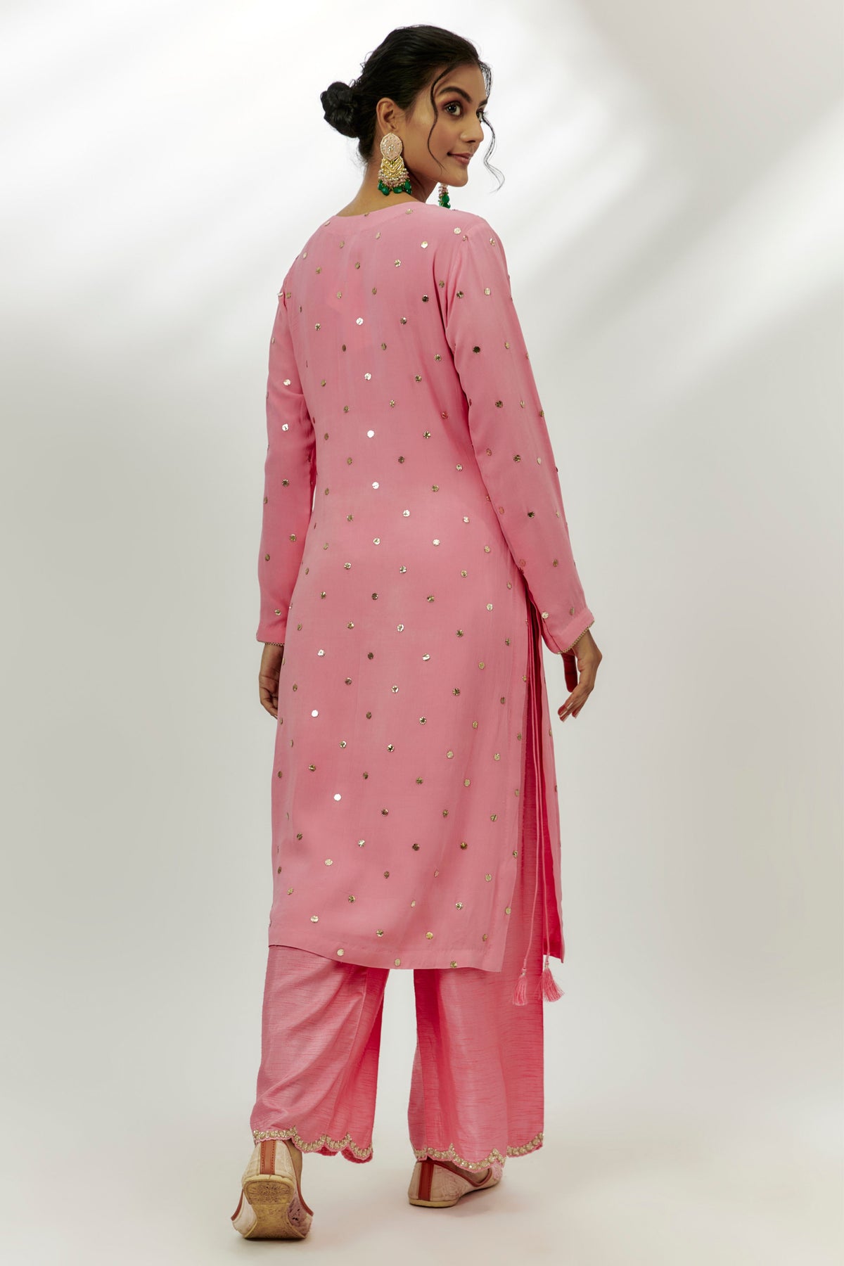 Pastel Pink Georgette Kurta Set