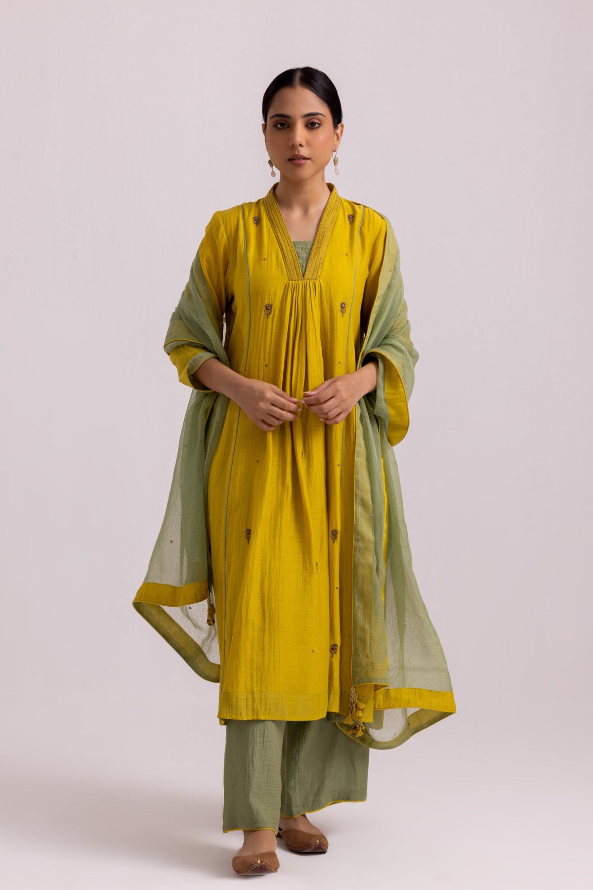 Megha Lime Yellow Kurta Set