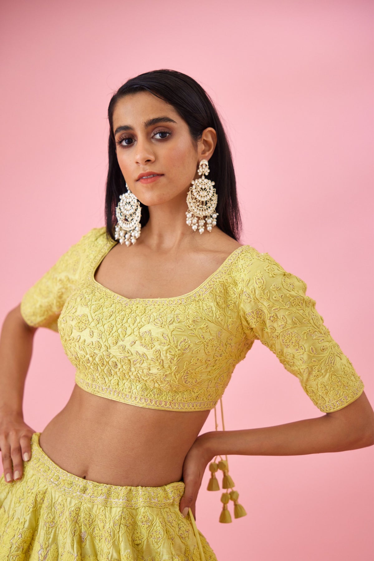 Lemon yellow Lehenga set