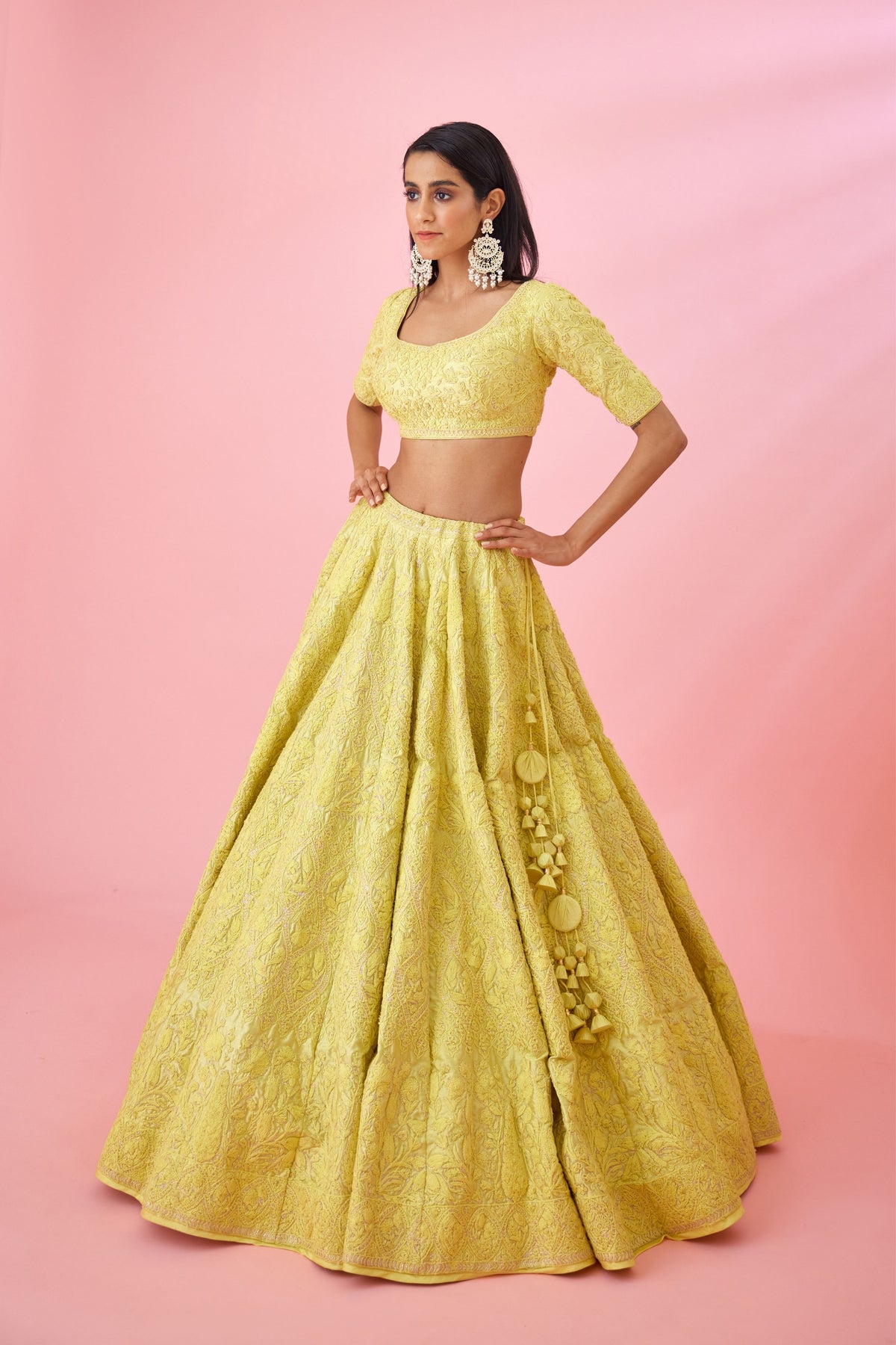 Lemon yellow Lehenga set