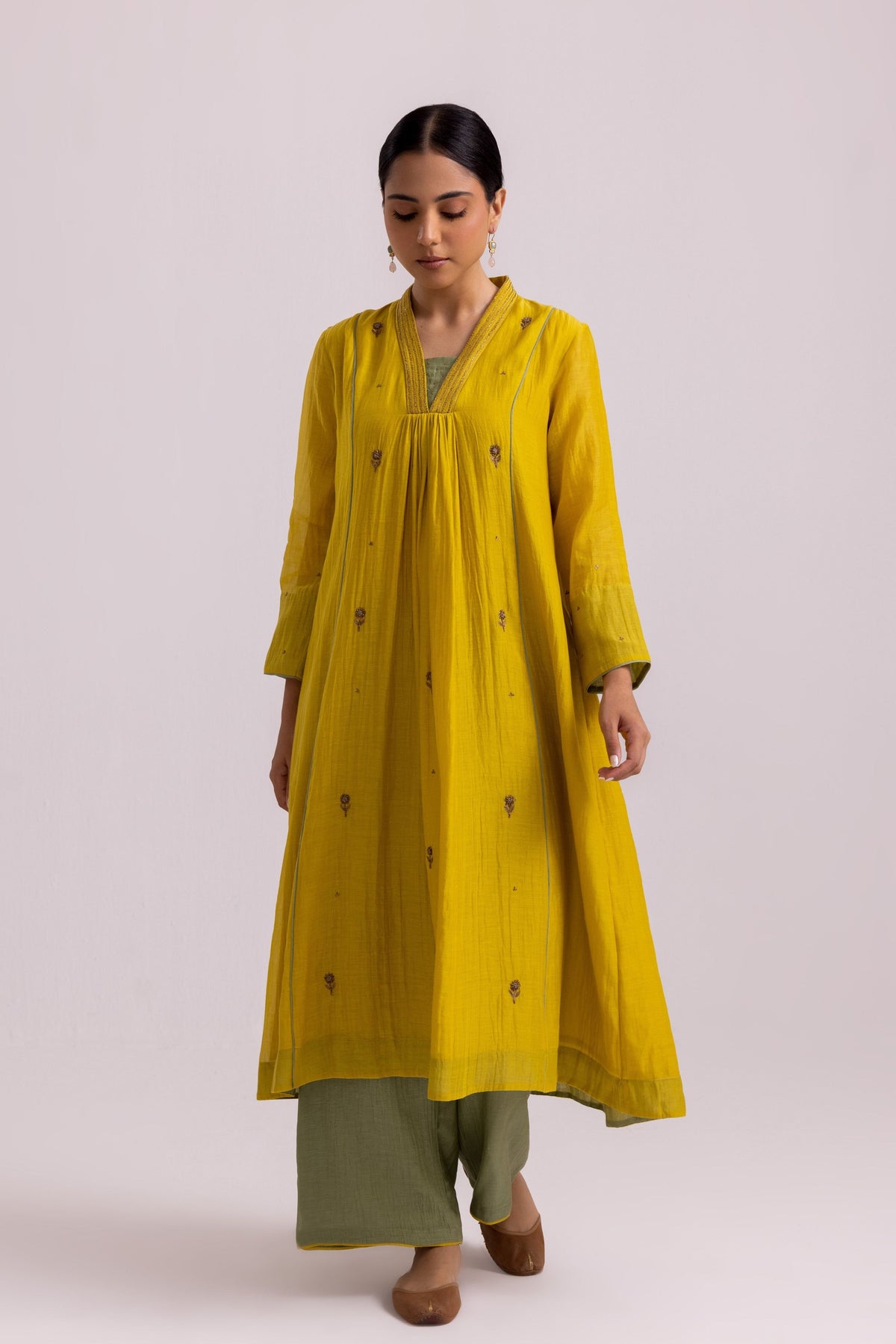 Megha Lime Yellow Kurta Set