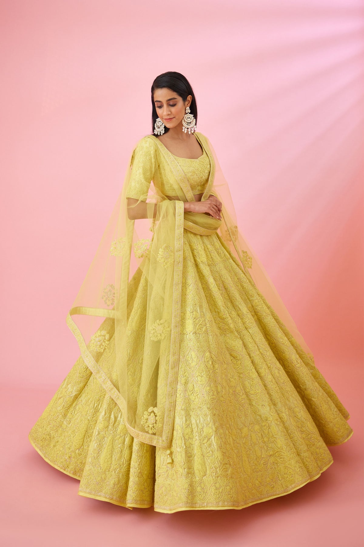 Lemon yellow Lehenga set