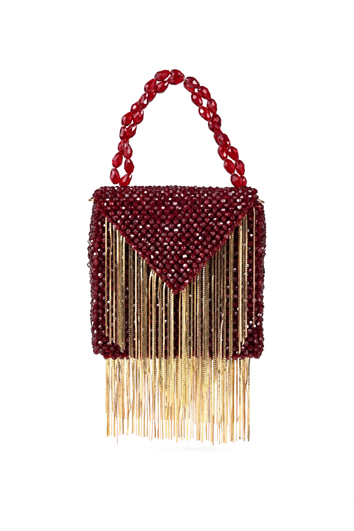 Natali Maroon Mini Bag With Gold Chain