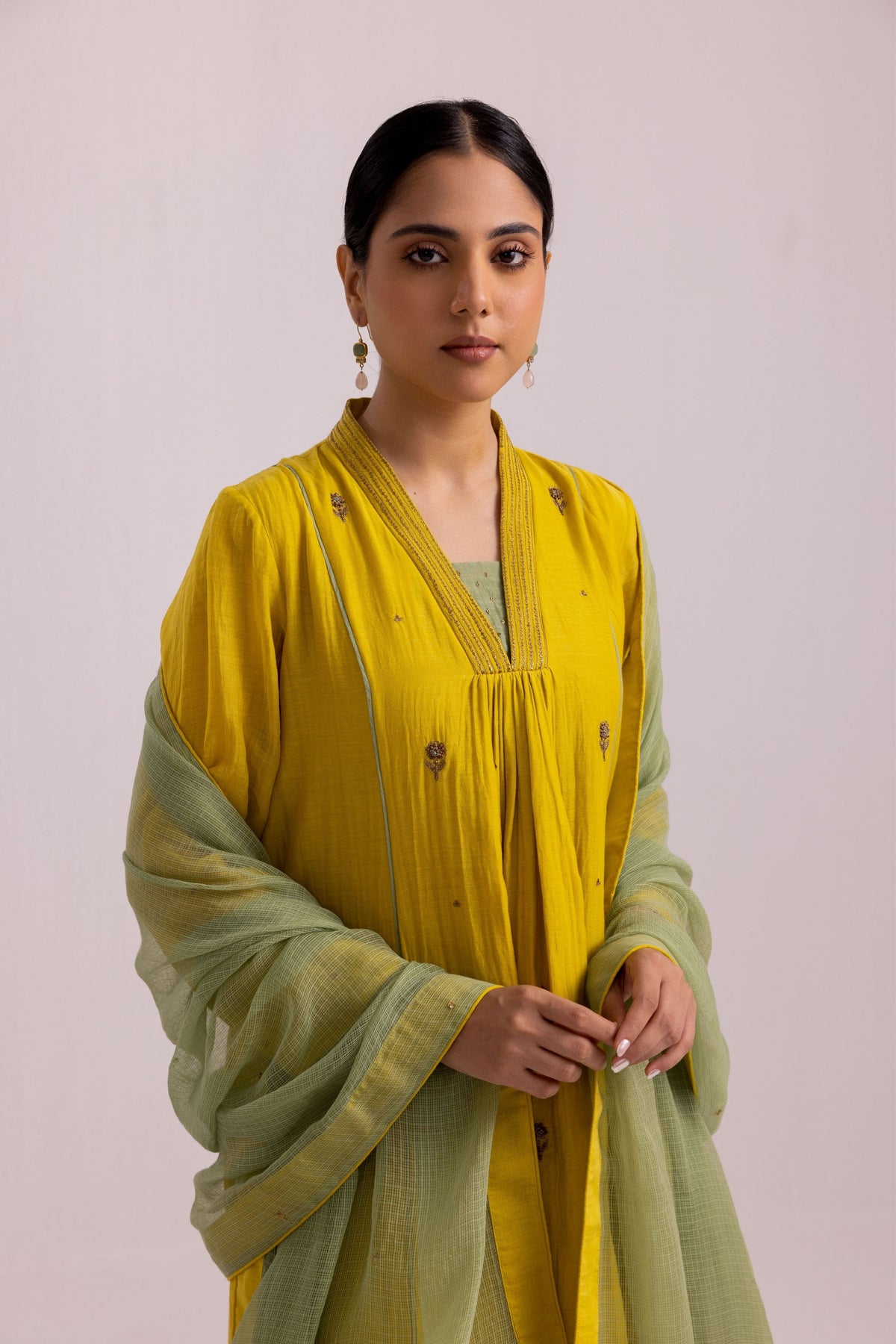 Megha Lime Yellow Kurta Set