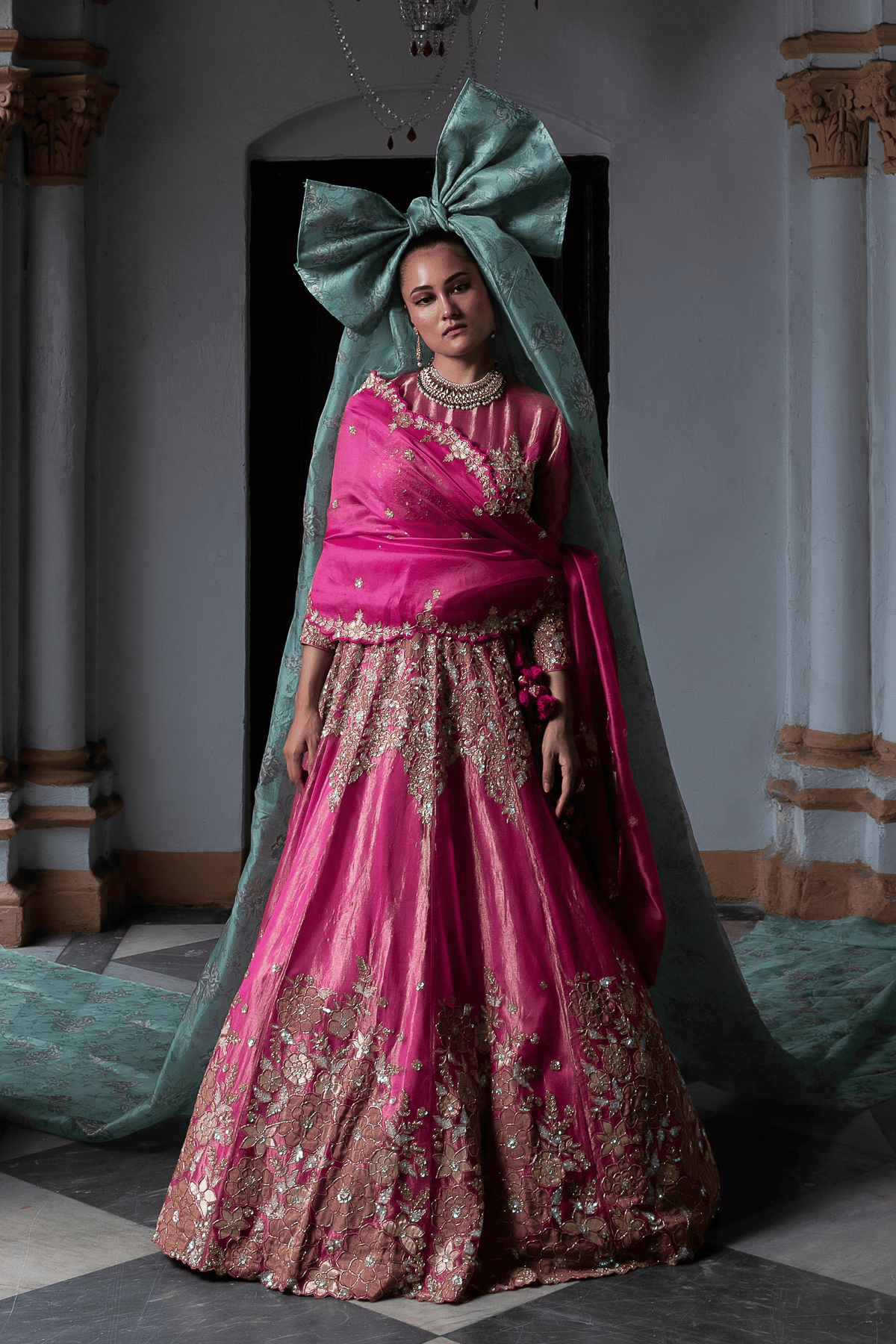 Classic Tissue Fabric Bridal Lehenga