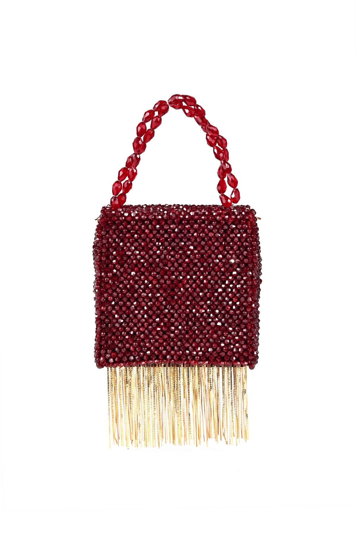 Natali Maroon Mini Bag With Gold Chain