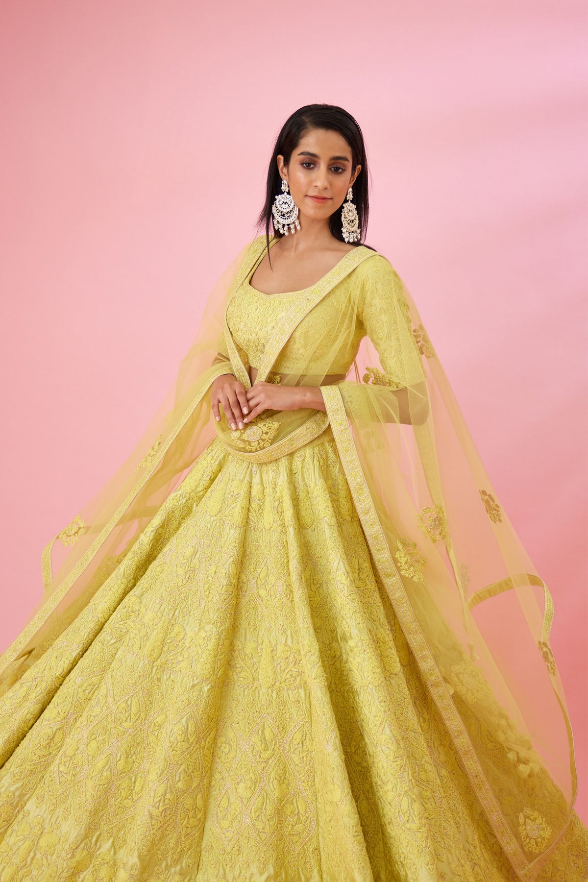 Lemon yellow Lehenga set