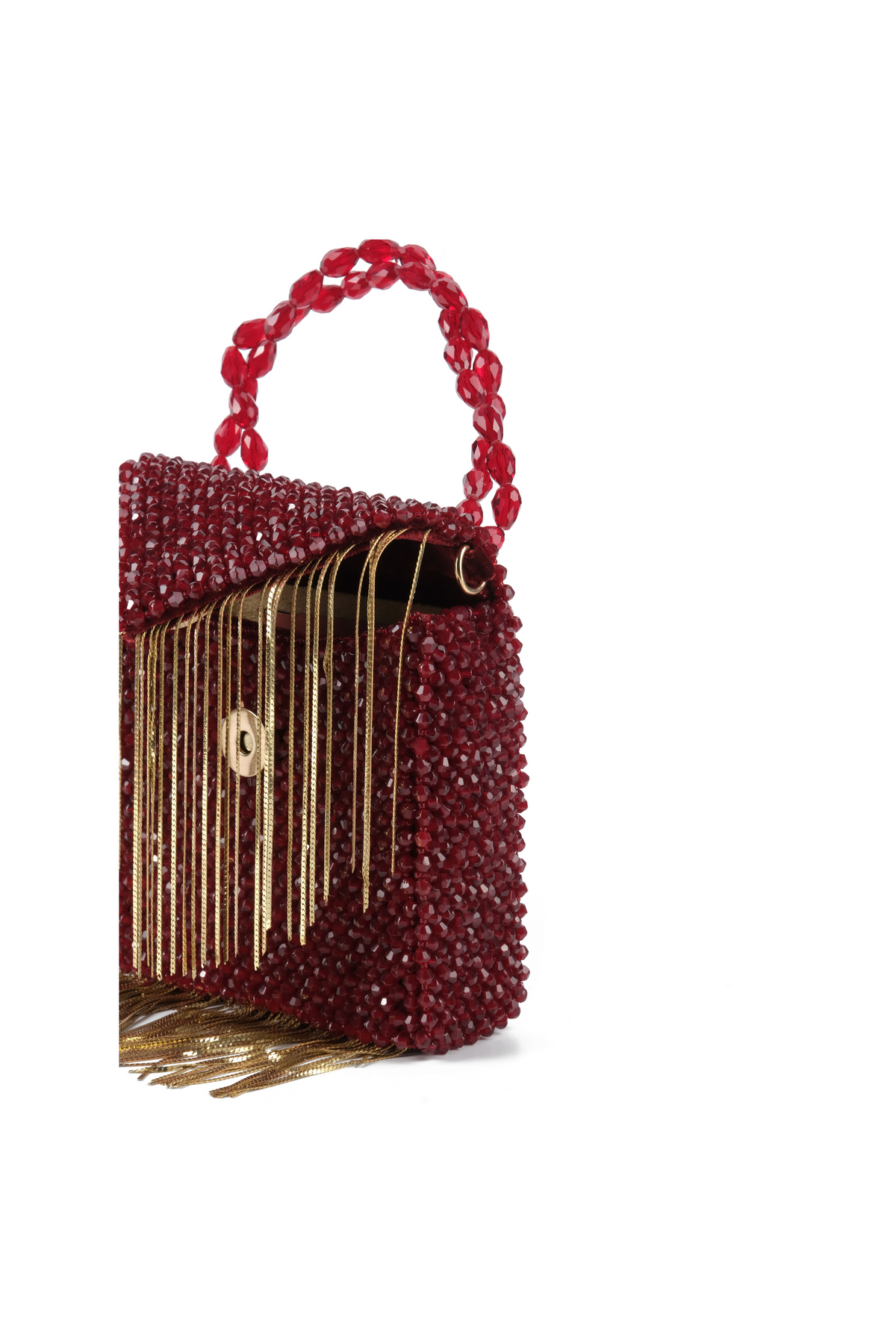 Natali Maroon Mini Bag With Gold Chain