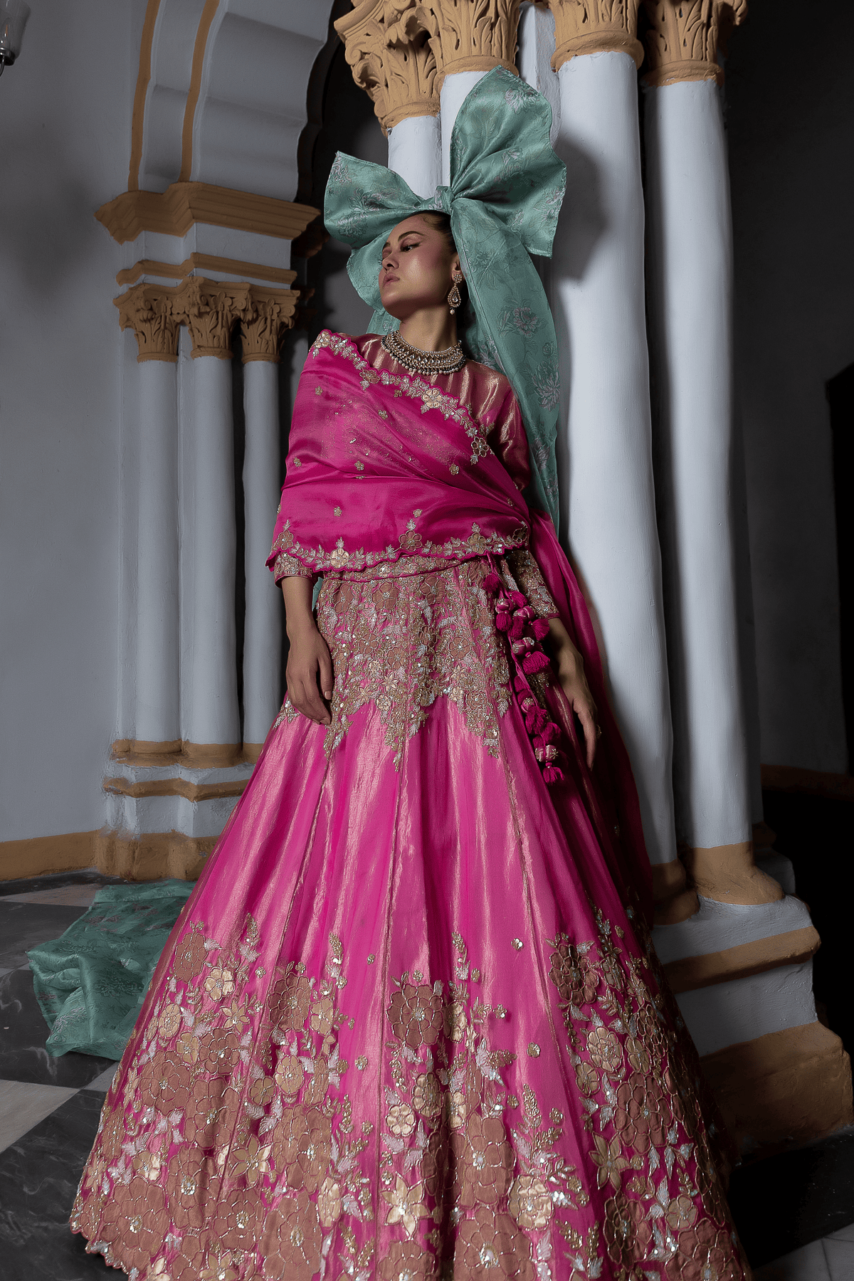 Classic Tissue Fabric Bridal Lehenga