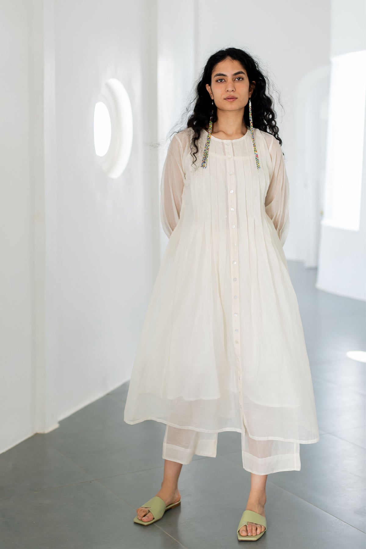 Dewy Mist Pleated Kurta