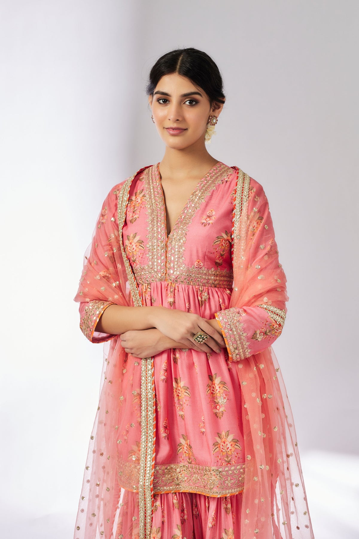 Pink Samiksha Peplum Sharara Set