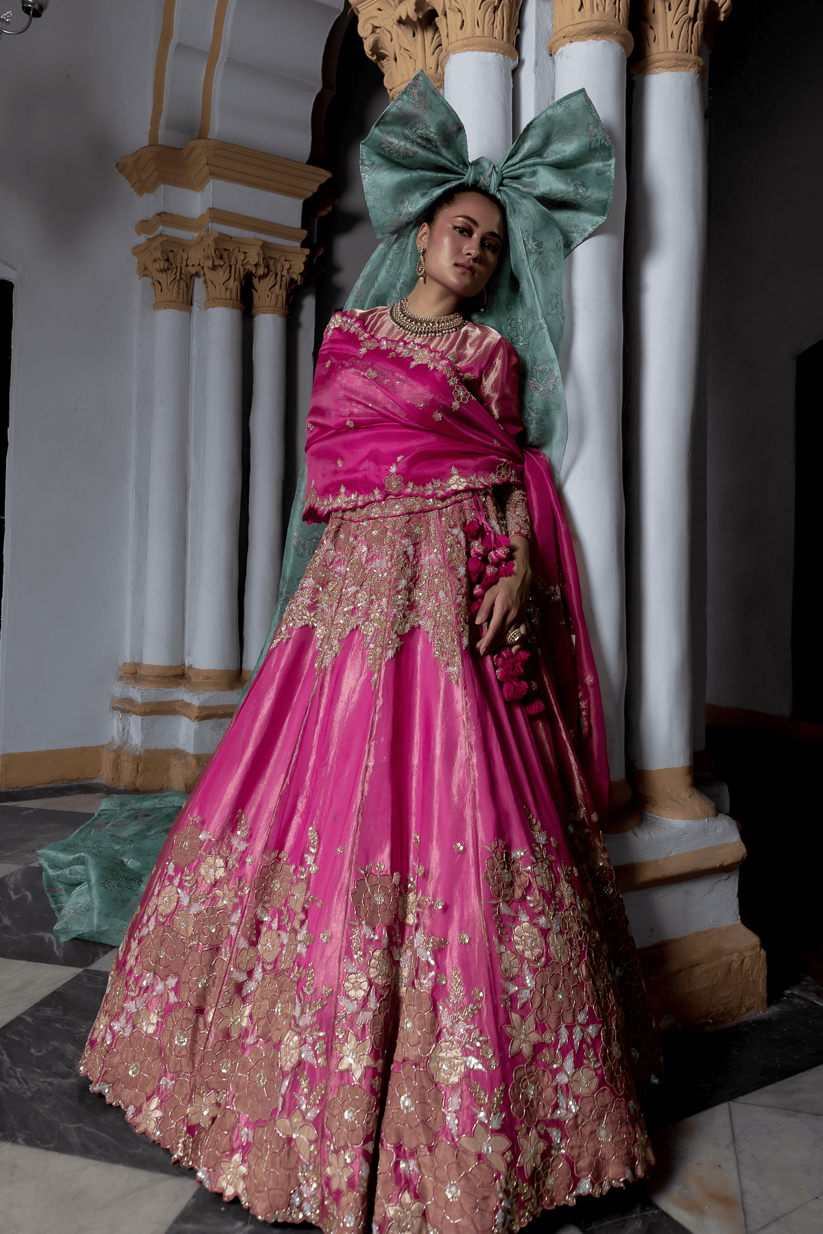 Classic Tissue Fabric Bridal Lehenga