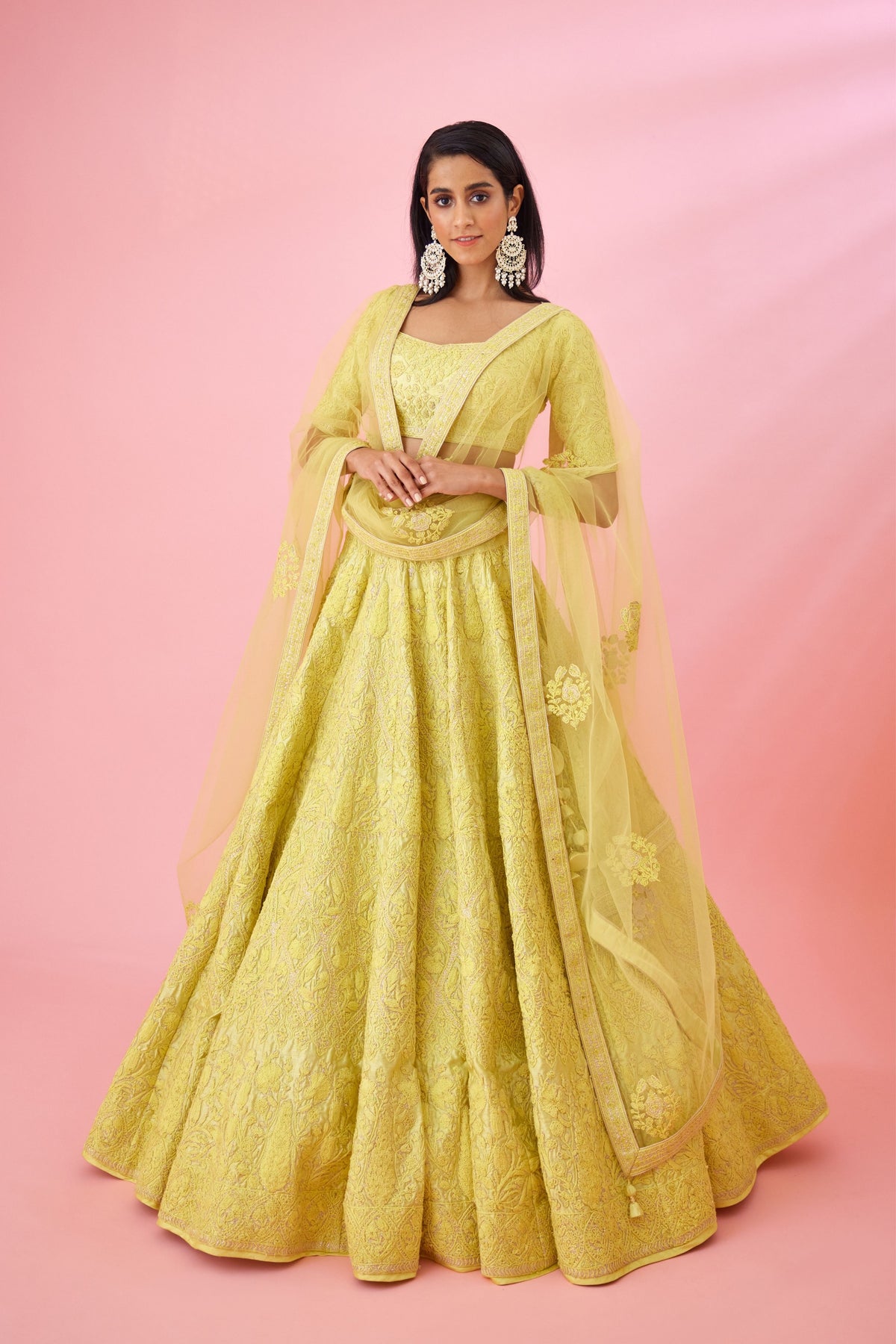 Lemon yellow Lehenga set