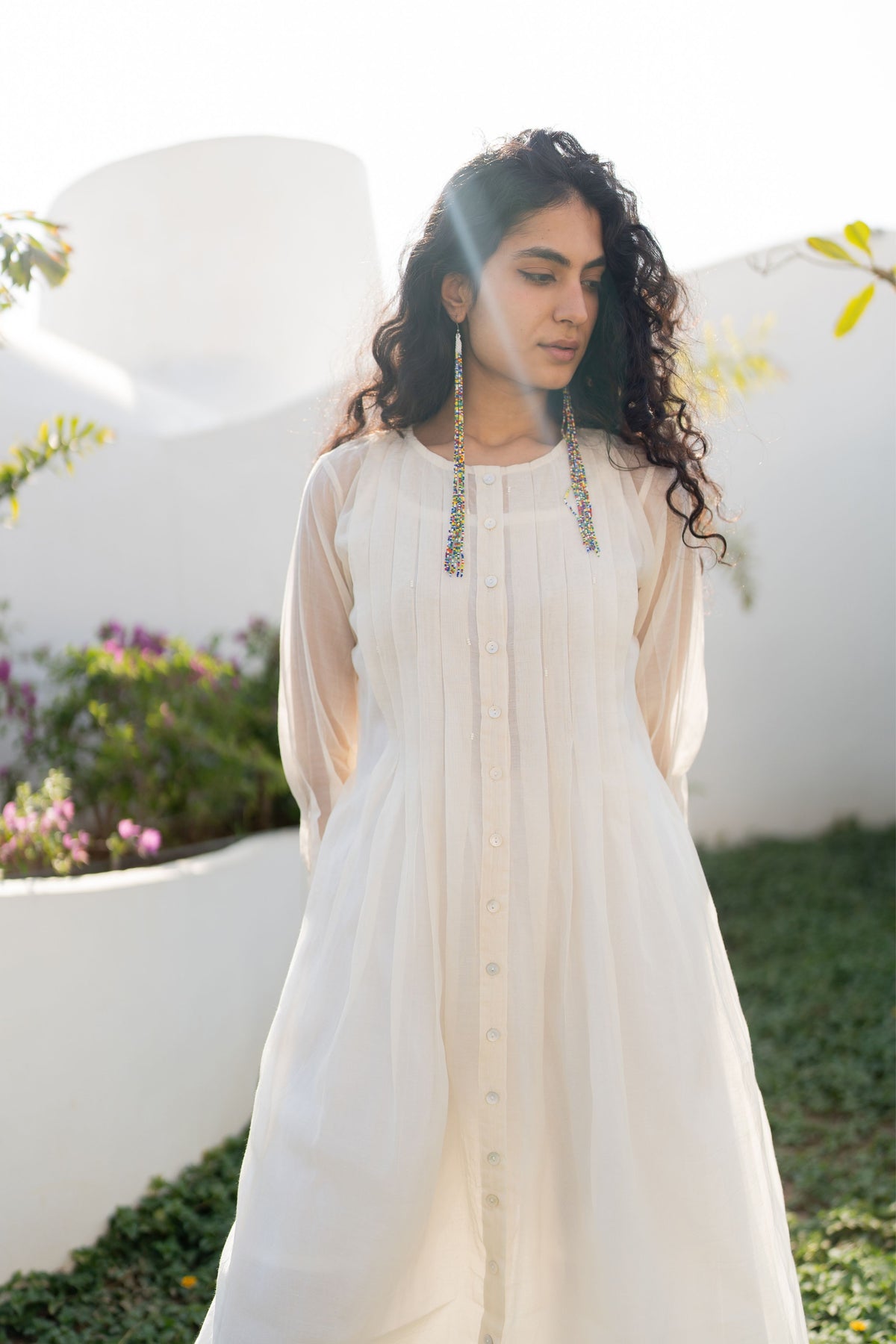 Dewy Mist Pleated Kurta Set