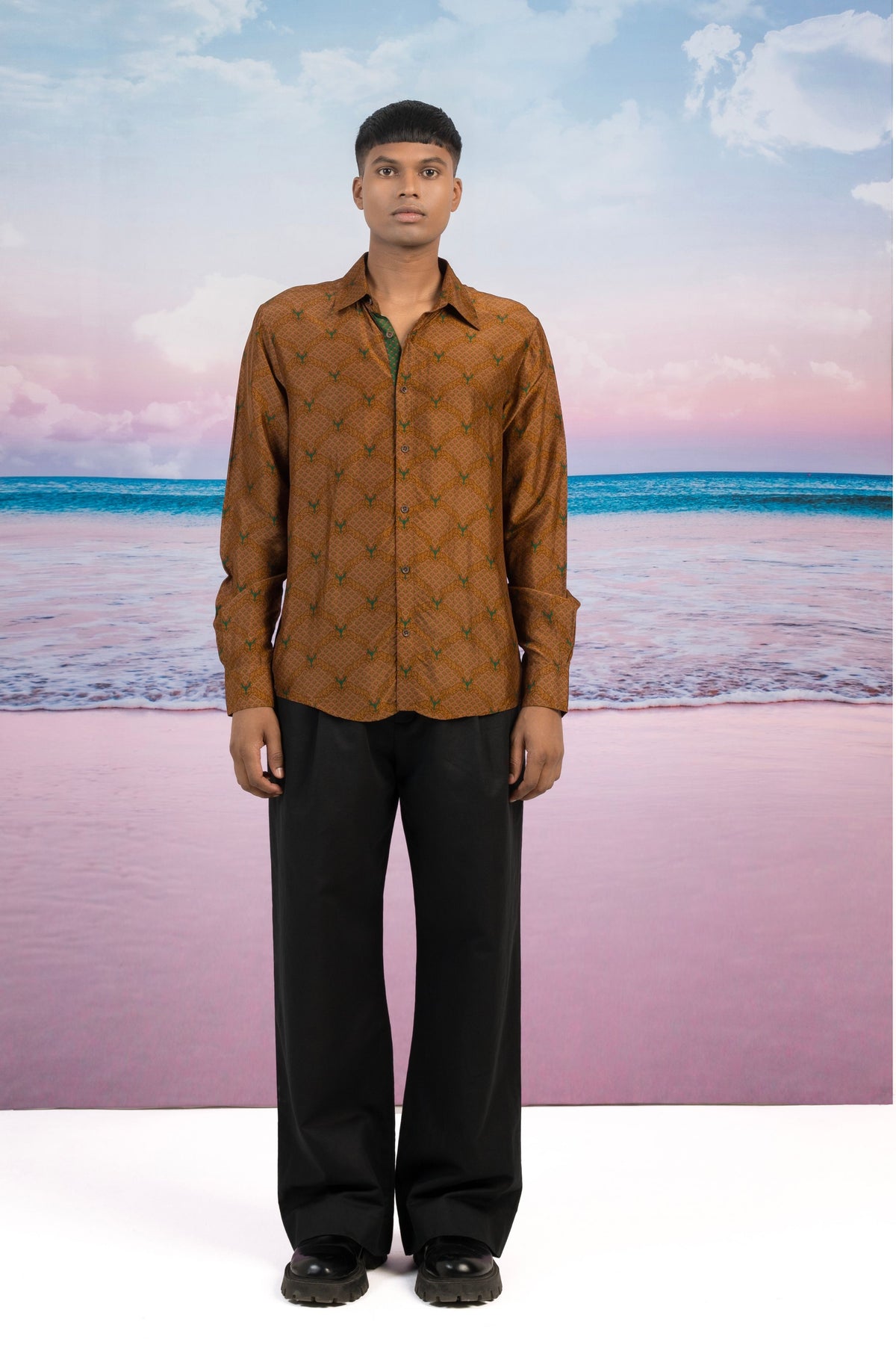 Tige Silk Brown Shirt