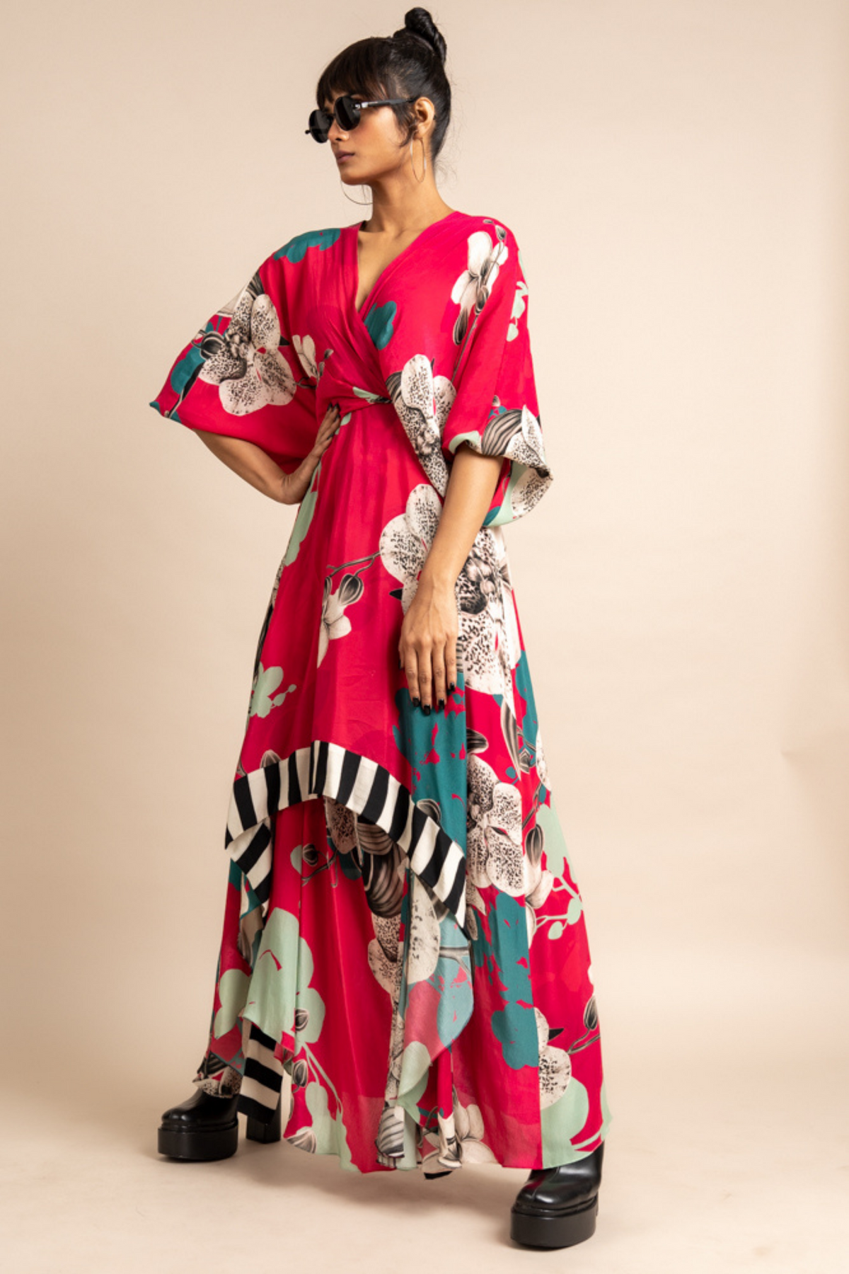 Magenta Print Hanki Dress