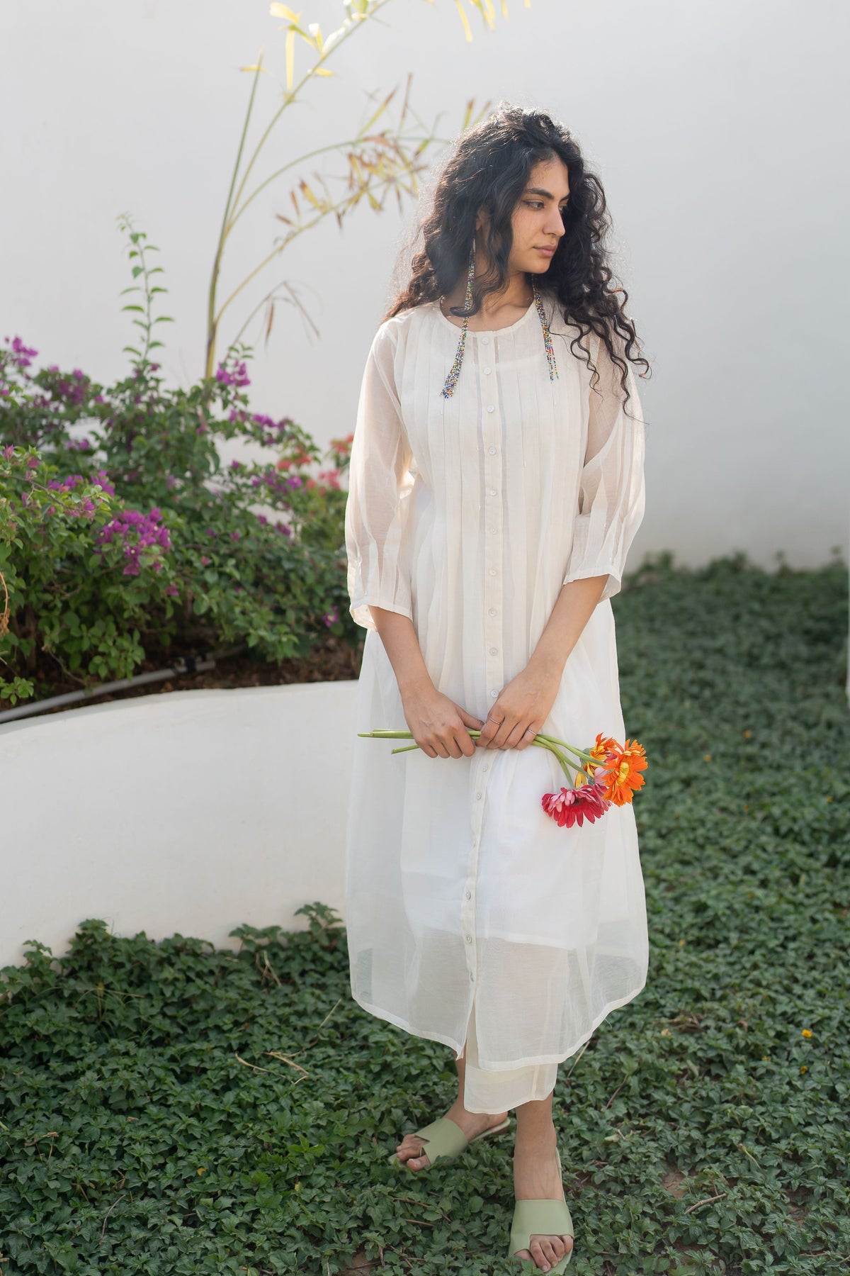 Dewy Mist Pleated Kurta Set