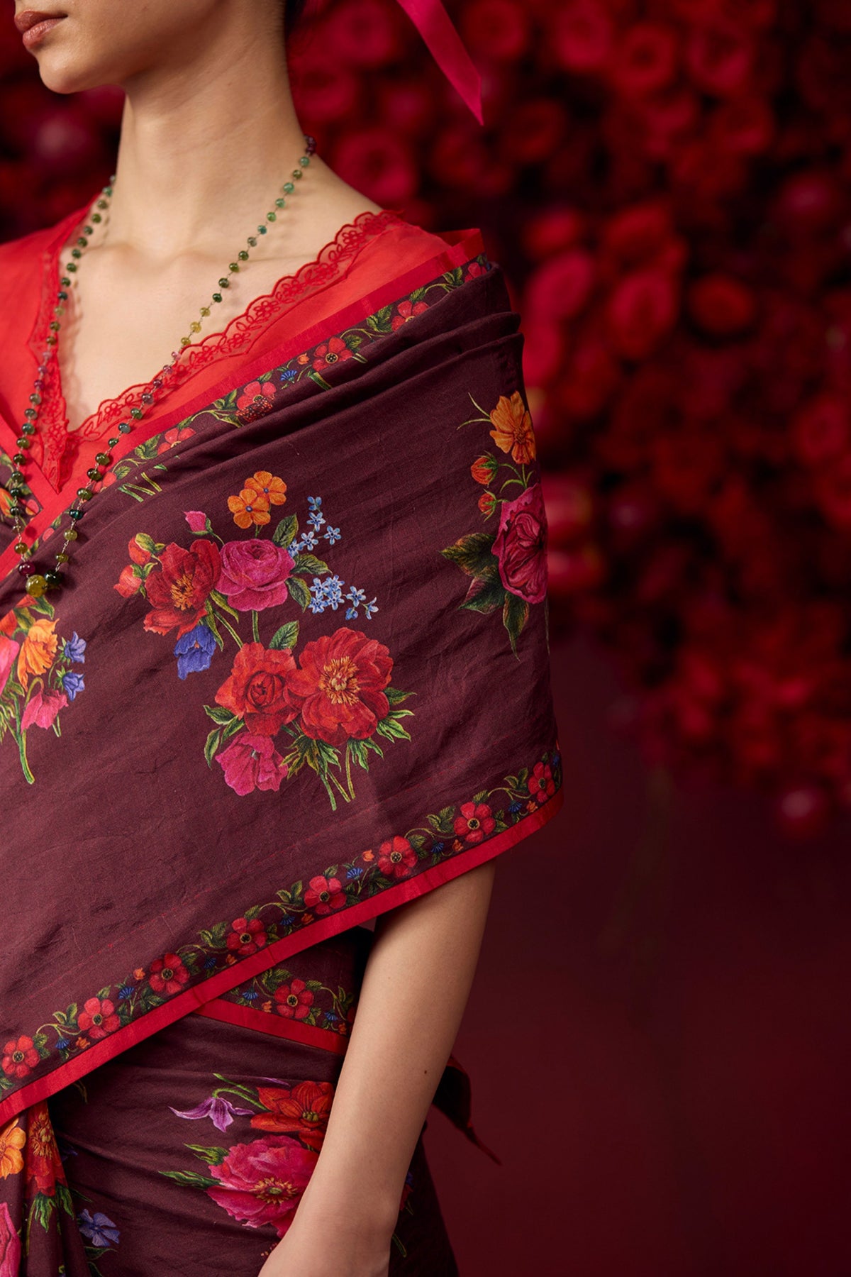 Eternal Love Burgundy Saree