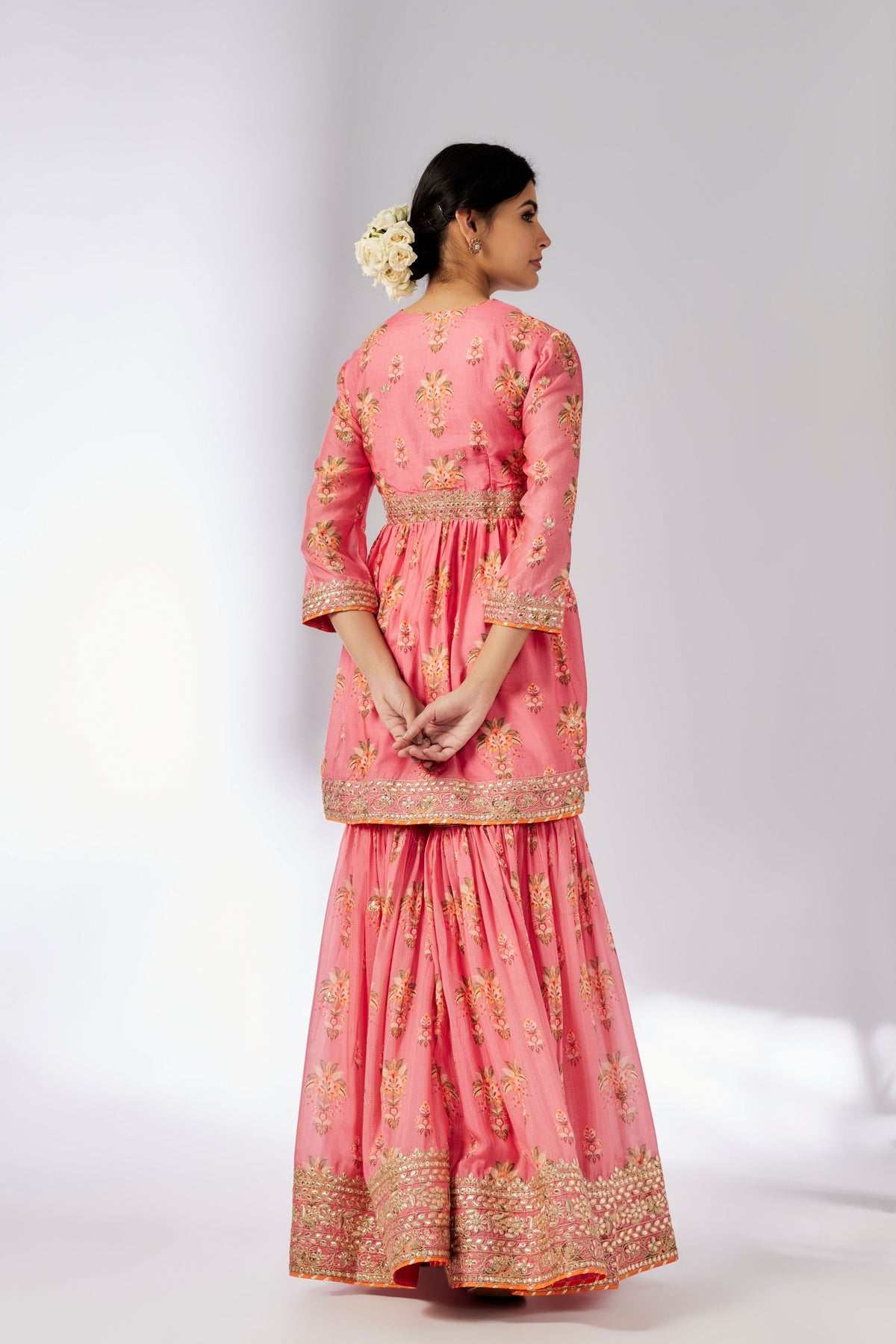 Pink Samiksha Peplum Sharara Set