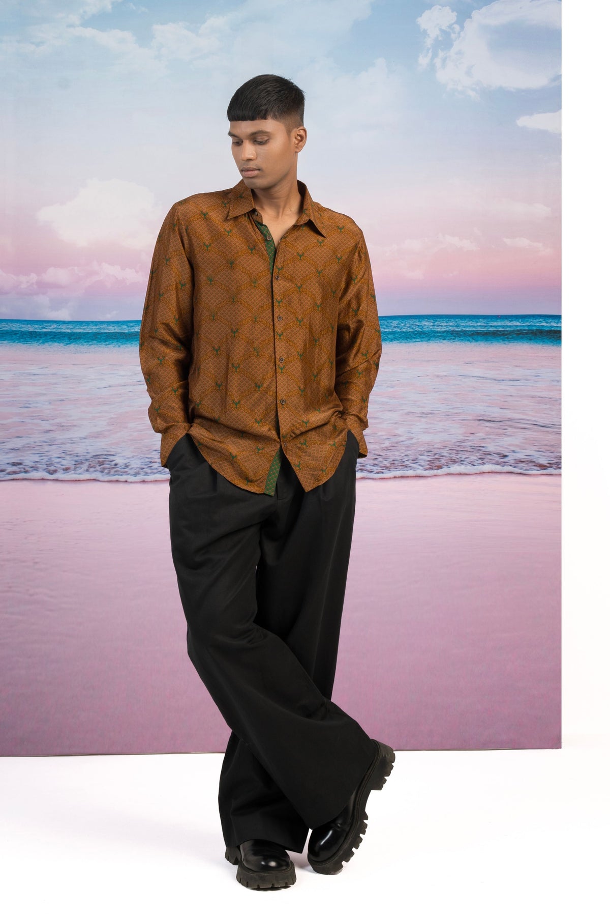 Tige Silk Brown Shirt