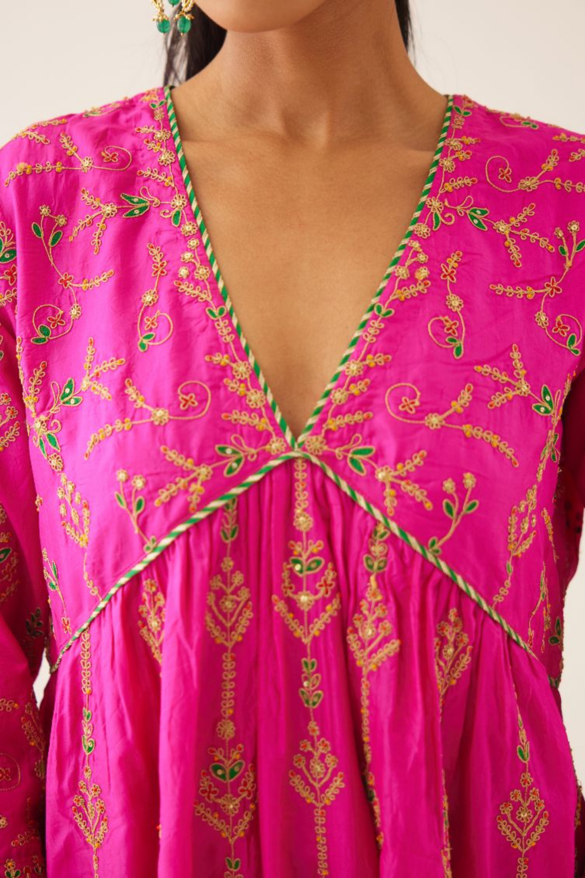 Fiji Fuchsia Silk Kurta Set